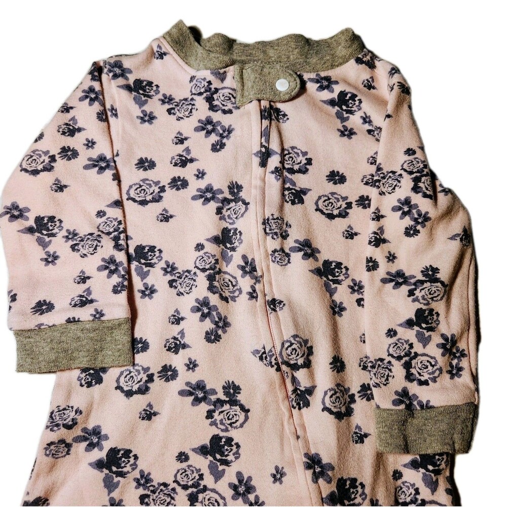 Burts Bees Baby Organic Cotton Sleep & Play Footie PJs 3-6 month Pink Floral